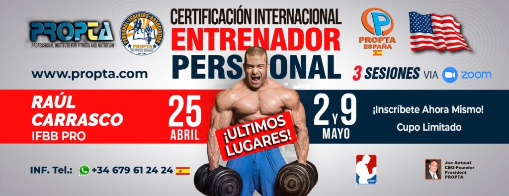 PROPTA Raul Carrasco IFBB PRO Joe Antouri Zoom personal trainer certification course international